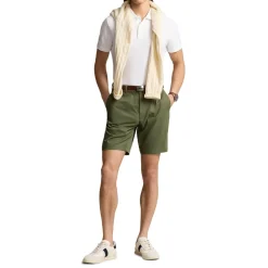 Ralph Lauren Pikétröjor Herr-Short Sleeve Polo Performance Stretch Mesh Ceramic White