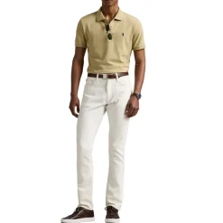 Ralph Lauren Pikétröjor Herr-Short Sleeve Polo Performance Stretch Mesh Classic Khaki