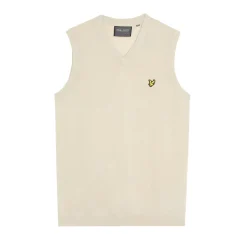Lyle & Scott Tröjor Herr-Slipover Merino Blend V-Neck Beige Beige (Sesame Z745)