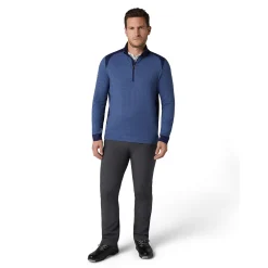 Callaway Tröjor Herr-Soft Touched Blocked 1/4 Zip Peacoat-Heather