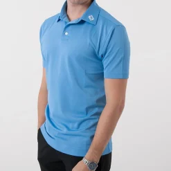 FootJoy Pikétröjor Herr-Solid Stretch Tour Blå Ljusblå