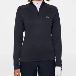 J.Lindeberg Tröjor Dam-Steffi Quarter Zip Mid Layer Navy-Melange