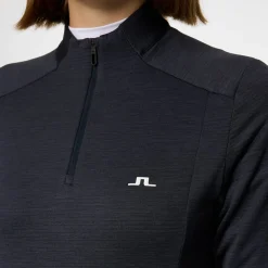 J.Lindeberg Tröjor Dam-Steffi Quarter Zip Mid Layer Navy-Melange