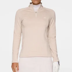 J.Lindeberg Tröjor Dam-Steffi Quarter Zip Mid Layer Beige-Melange