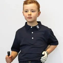 FootJoy Juniorkläder Kille-Stretch Pique JR Blå Navy