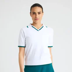 Röhnisch Pikétröjor Dam-Swing Knitted Vit White