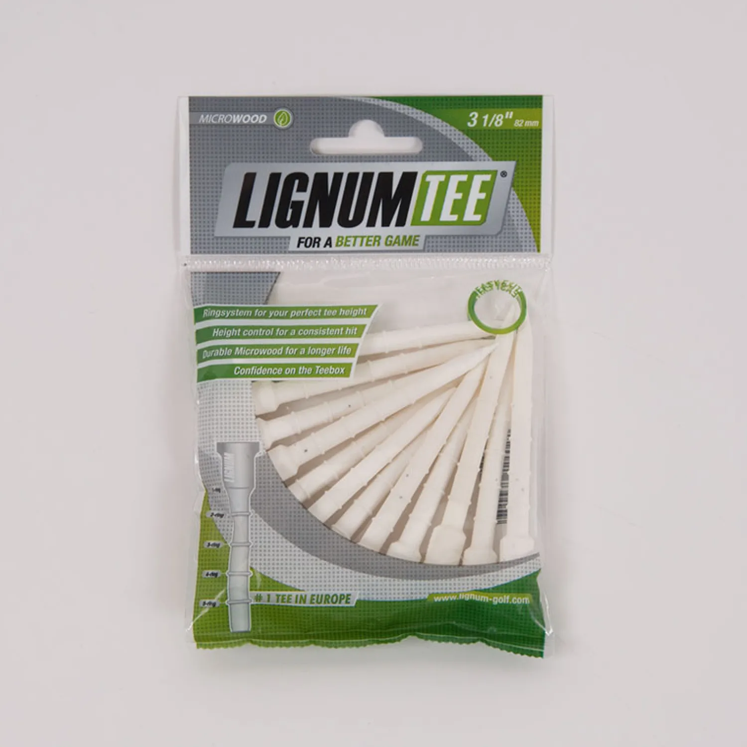 Lignum Peggar-Tees 82 mm 12 Pack White