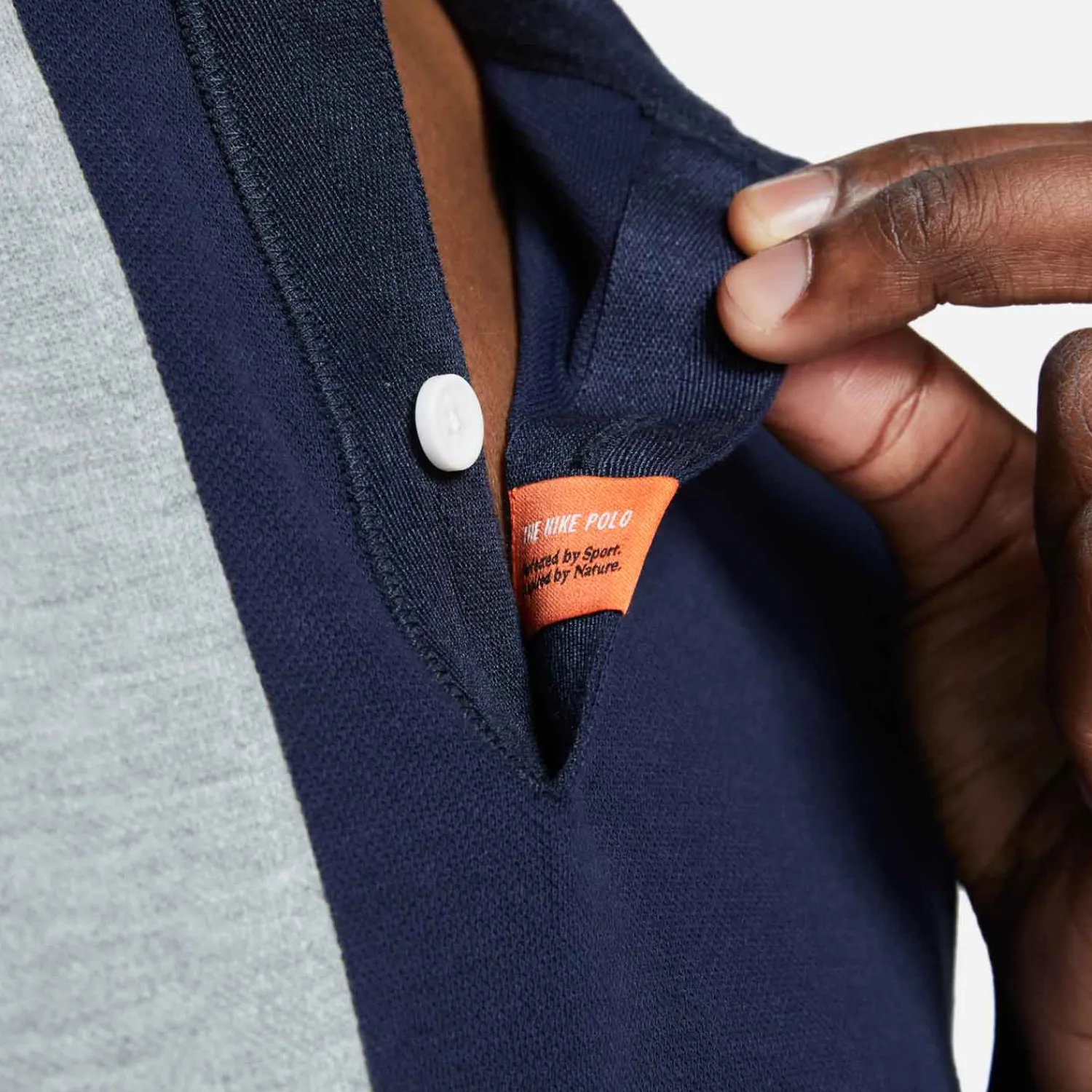 Nike Pikétröjor Herr-The Polo Color-Block Sli Obsidian-Dk Grey Heather-Particle G