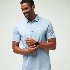 Travis Mathew Pikétröjor Herr-The Zinna Heather-Light-Blue