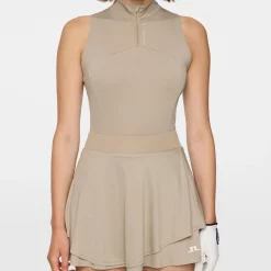 J.Lindeberg Pikétröjor Dam-Tiana Sleeveless Top Vintage-Khaki