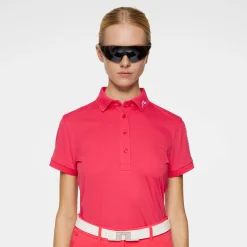 J.Lindeberg Pikétröjor Dam-Tour Tech Polo Röd Azalea