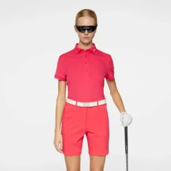 J.Lindeberg Pikétröjor Dam-Tour Tech Polo Röd Azalea