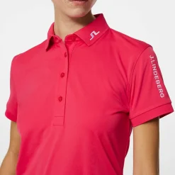 J.Lindeberg Pikétröjor Dam-Tour Tech Polo Röd Azalea