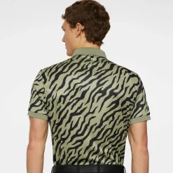 J.Lindeberg Pikétröjor Herr-Tour Tech Print Polo Tour-Tiger-Olive-M