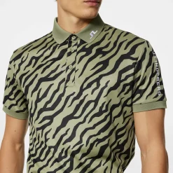 J.Lindeberg Pikétröjor Herr-Tour Tech Print Polo Tour-Tiger-Olive-M