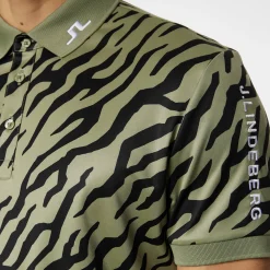 J.Lindeberg Pikétröjor Herr-Tour Tech Print Polo Tour-Tiger-Olive-M