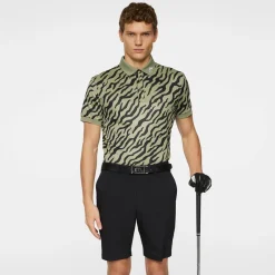 J.Lindeberg Pikétröjor Herr-Tour Tech Print Polo Tour-Tiger-Olive-M