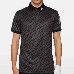 J.Lindeberg Pikétröjor Herr-Tour Tech Print Polo Tour-Geo-Tonal-Black-M