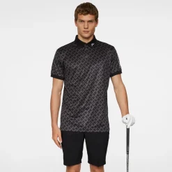 J.Lindeberg Pikétröjor Herr-Tour Tech Print Polo Tour-Geo-Tonal-Black-M