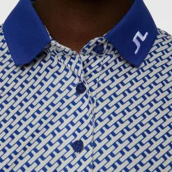 J.Lindeberg Pikétröjor Dam-Tour Tech Print Polo Tour-Geo-Moonbeam-S