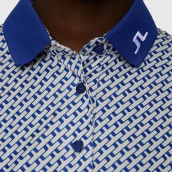 J.Lindeberg Pikétröjor Dam-Tour Tech Print Polo Tour-Geo-Moonbeam-S