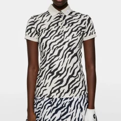 J.Lindeberg Pikétröjor Dam-Tour Tech Print Polo Tour-Tiger-Moonbeam-M