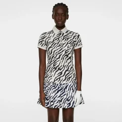 J.Lindeberg Pikétröjor Dam-Tour Tech Print Polo Tour-Tiger-Moonbeam-M