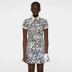 J.Lindeberg Pikétröjor Dam-Tour Tech Print Polo Tour-Tiger-Moonbeam-M