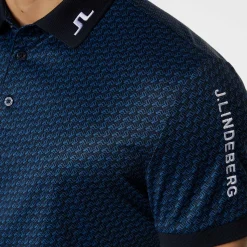 J.Lindeberg Pikétröjor Herr-Tour Tech Print Polo Shadow-Bridge-Navy-S