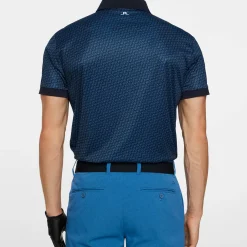 J.Lindeberg Pikétröjor Herr-Tour Tech Print Polo Shadow-Bridge-Navy-S