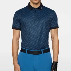 J.Lindeberg Pikétröjor Herr-Tour Tech Print Polo Shadow-Bridge-Navy-S