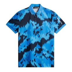 J.Lindeberg Pikétröjor Herr-Tour Tech Print Polo Warp-Sonic-Blue-L
