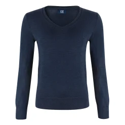 Cutter & Buck Tröjor Dam-Vernon V-Neck Merino Blå Navy (580)