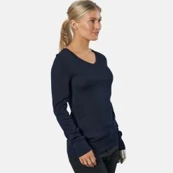 Cutter & Buck Tröjor Dam-Vernon V-Neck Merino Blå Navy (580)