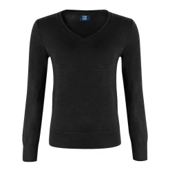 Cutter & Buck Tröjor Dam-Vernon V-Neck Merino Svart Svart (99)