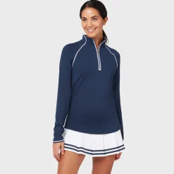 Original Penguin Tröjor Dam-Veronica 1/4 Zip Blå Navy (417 BlackIris)