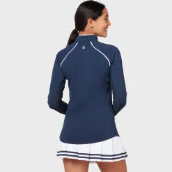 Original Penguin Tröjor Dam-Veronica 1/4 Zip Blå Navy (417 BlackIris)