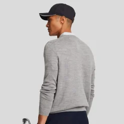 Lyle & Scott Tröjor Herr-V-Neck Merino Blend Grå Mid Grey (T28)