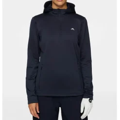 J.Lindeberg Tröjor Dam-W Aerial Quarter Hood Blå JL Navy
