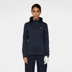 J.Lindeberg Tröjor Dam-W Aerial Quarter Hood Blå JL Navy