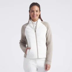 Puma Jackor Dam-W Cloudspun Fleece Hybrid Warm-White-Ice-Coffee