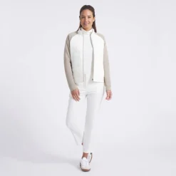 Puma Jackor Dam-W Cloudspun Fleece Hybrid Warm-White-Ice-Coffee