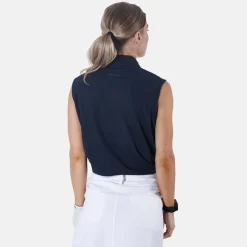 Abacus Pikétröjor Dam-W Cray Sleeveless Blå 300-Navy