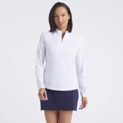 Puma Tröjor Dam-W Houndstooth 1/4 Zip White-Glow