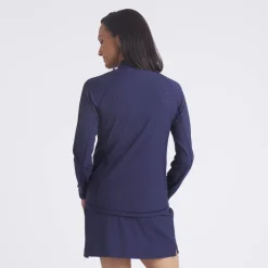 Puma Tröjor Dam-W Houndstooth 1/4 Zip Deep-Navy