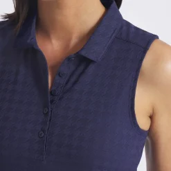 Puma Pikétröjor Dam-W Houndstooth Sl Deep-Navy