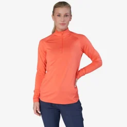 Bogeys & Birdies Tröjor Dam-W Mid Layer LS Zip Röd Coral