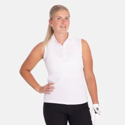Abacus Pikétröjor Dam-W Prestwick Recycled Sleeveless Vit 100-White