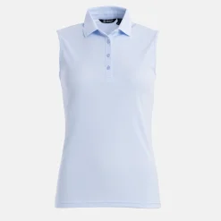 Abacus Pikétröjor Dam-W Prestwick Recycled Sleeveless Blå 310-Lt.Blue