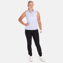 Abacus Pikétröjor Dam-W Prestwick Recycled Sleeveless Blå 310-Lt.Blue